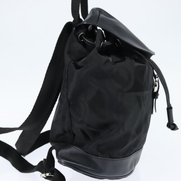 Salvatore Ferragamo Gancini Backpack Nylon Leather Black Silver Auth bs30419 main image 14